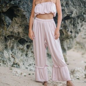 Archived Set: Myrah Peñaloza Donna tube top and pants silk satin